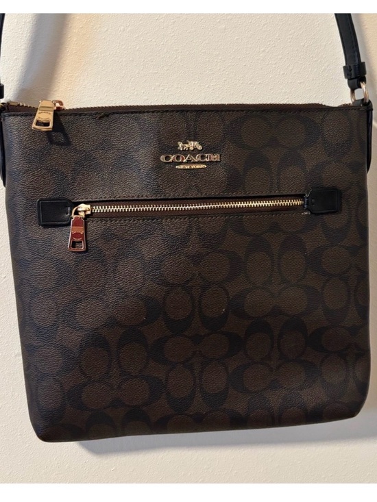 Coach Handbags - Coach Signature Brown and Black Crossbody Bag